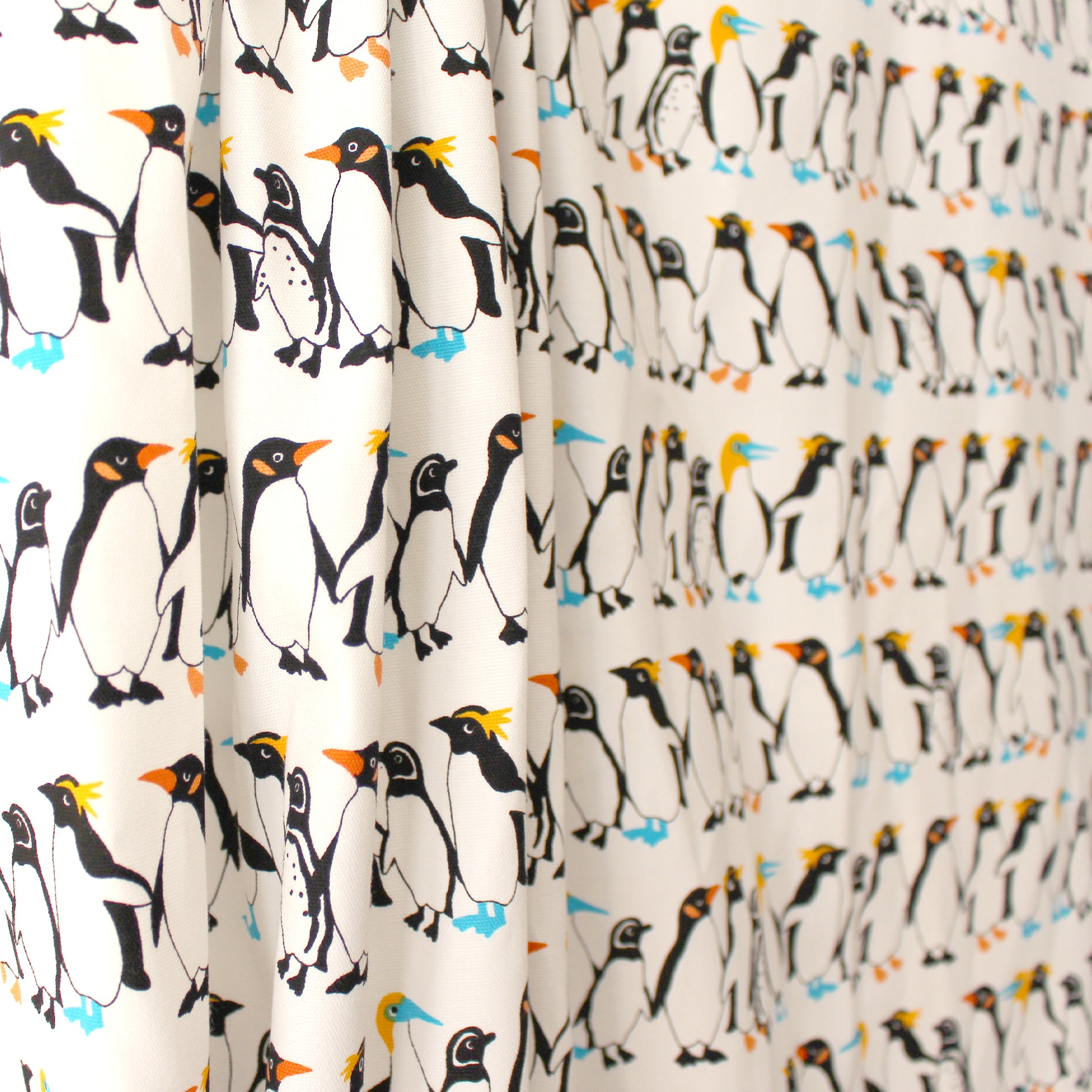 Japanese Sevenberry 'penguin party' mid-weight woven