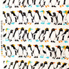 Japanese Sevenberry 'penguin party' mid-weight woven