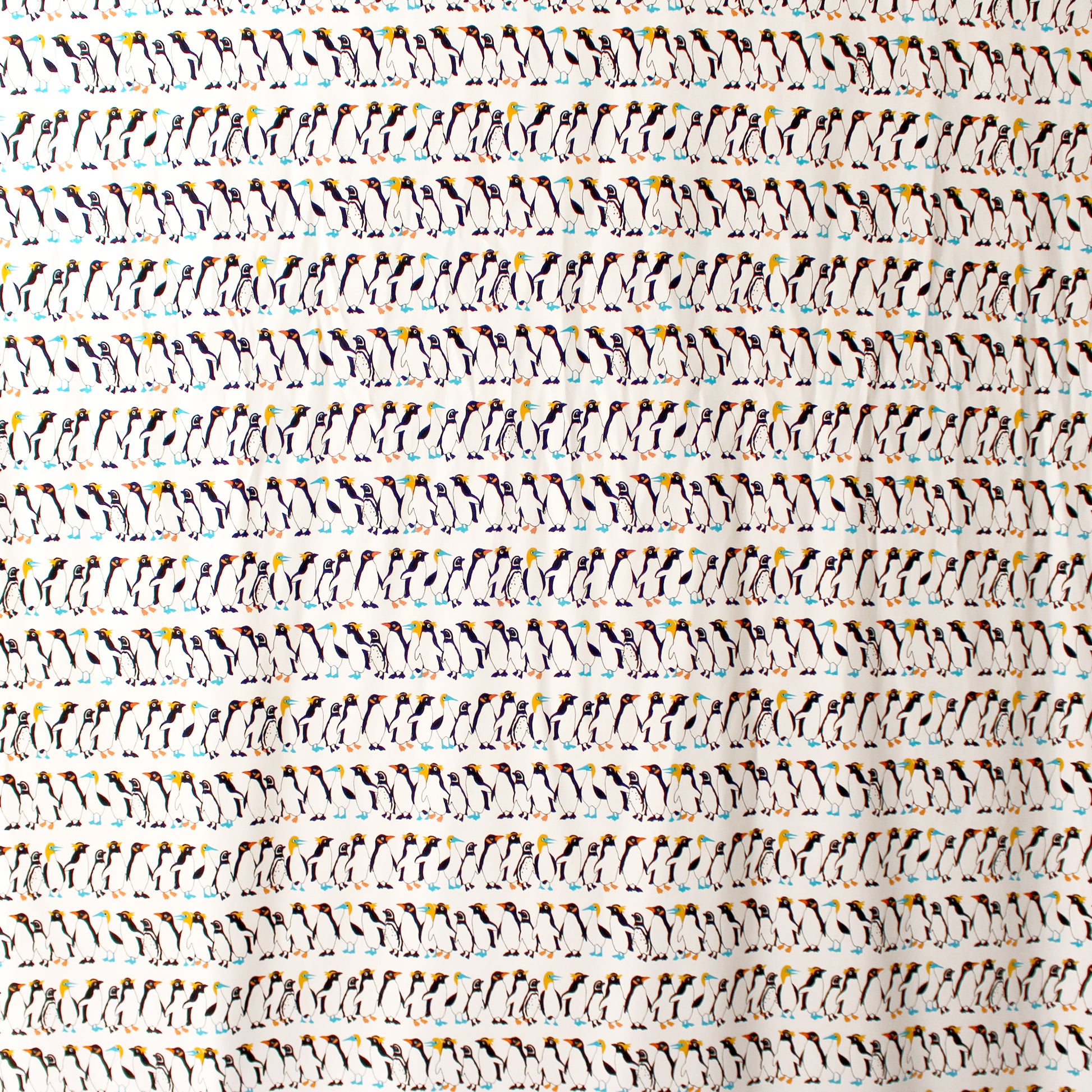Japanese Sevenberry 'penguin party' mid-weight woven