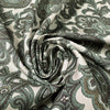 Japanese paisley cotton twill shirting - basil/taupe