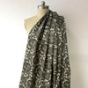 Japanese paisley cotton twill shirting - basil/taupe