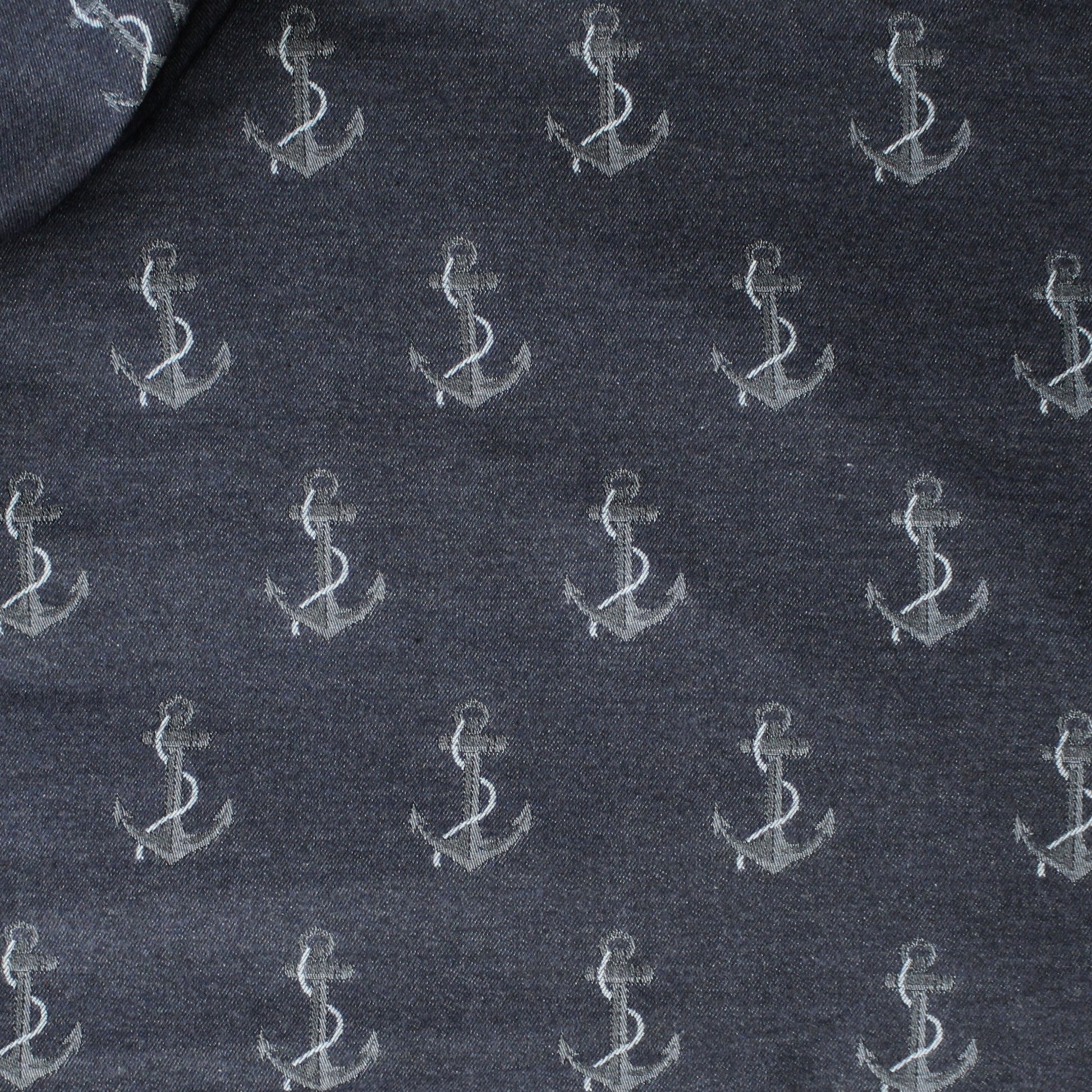Italian 'anchors up' drapey cotton jacquard twill