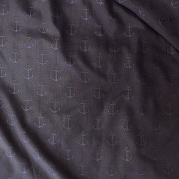 French 'navy anchors' cotton jacquard shirting