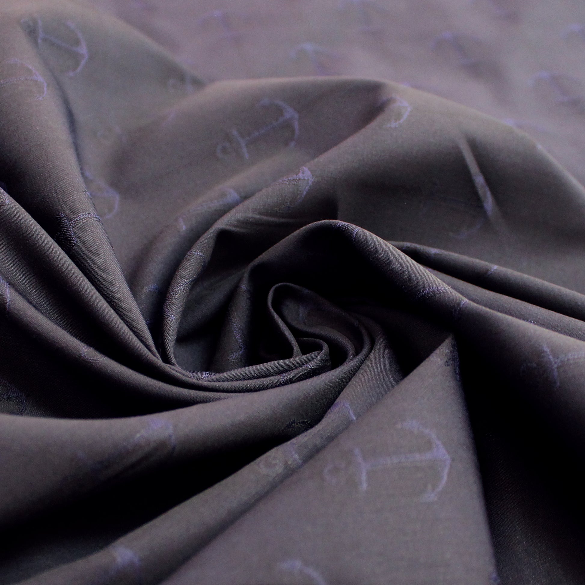 French 'navy anchors' cotton jacquard shirting