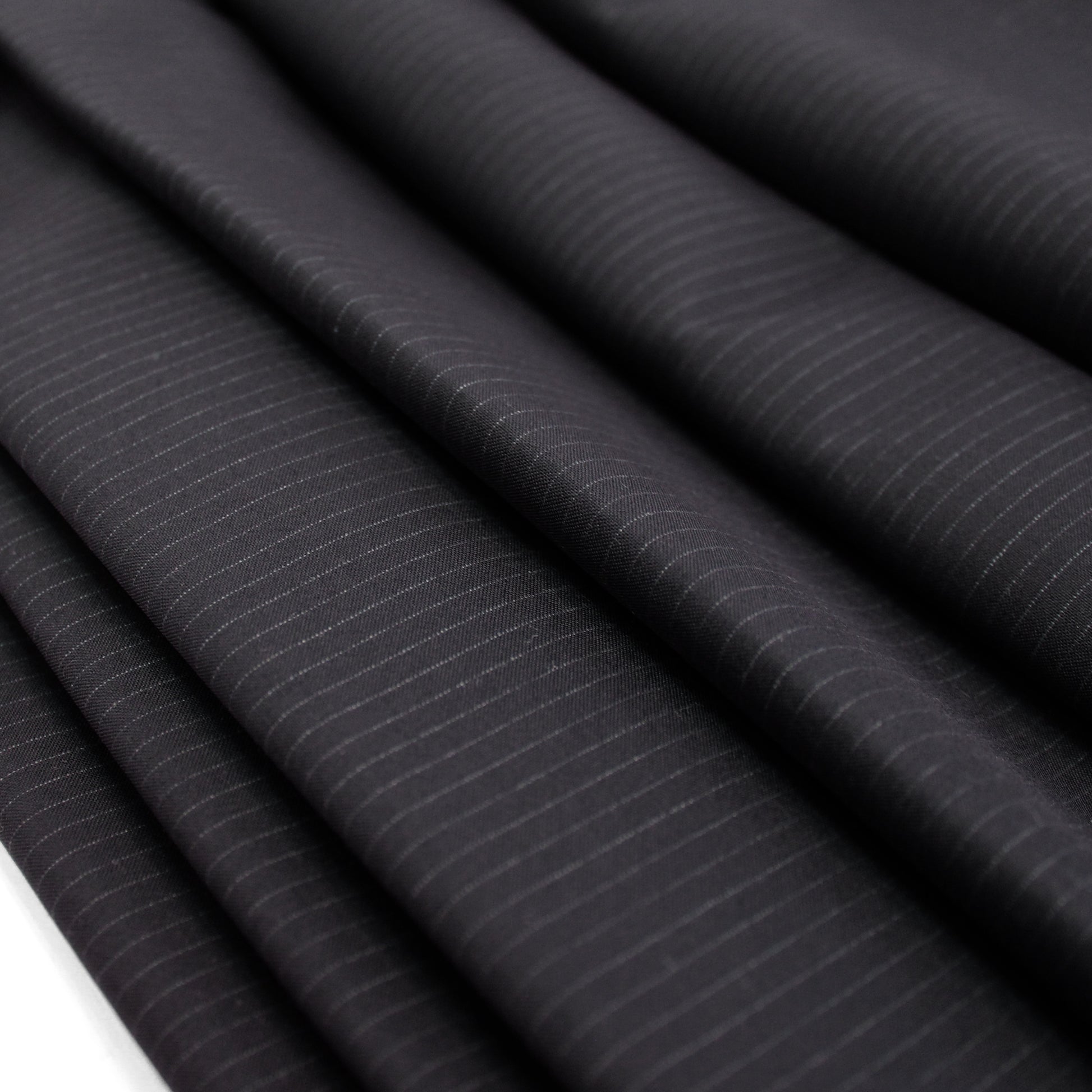 Italian luxury 'coat of arms' pinstripe stretch wool suiting