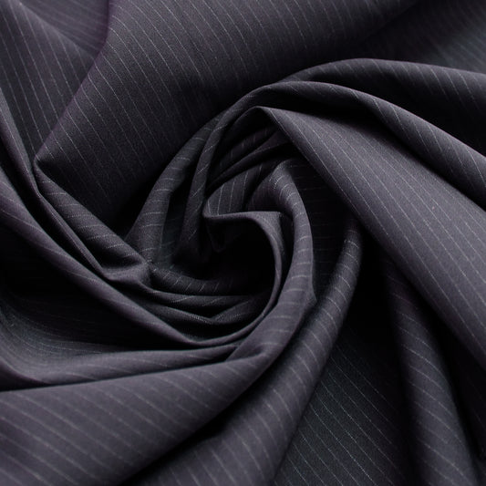 Italian luxury 'coat of arms' pinstripe stretch wool suiting