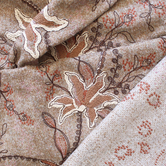 'wooly glory' embroidered boucle, Oeko-Tex cert.