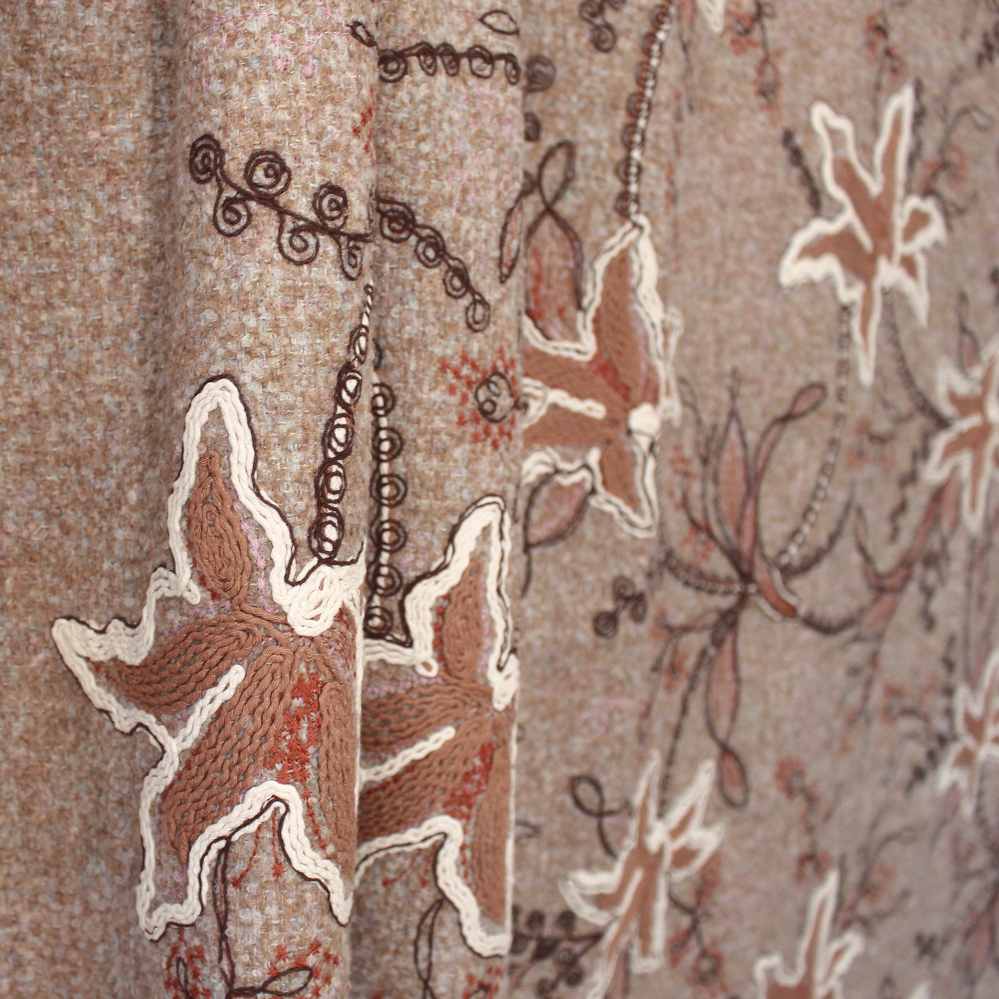 'wooly glory' embroidered boucle, Oeko-Tex cert.