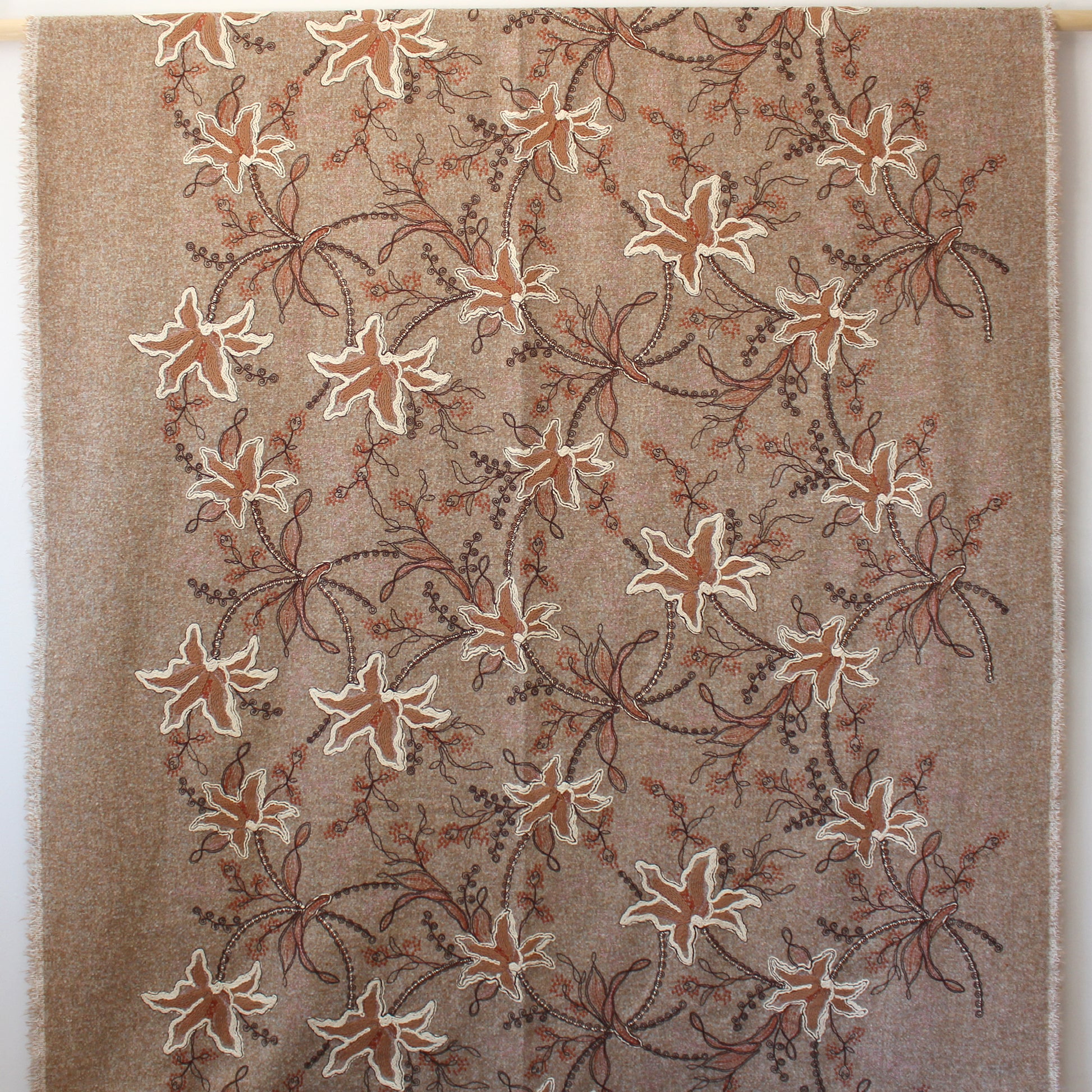 'wooly glory' embroidered boucle, Oeko-Tex cert.