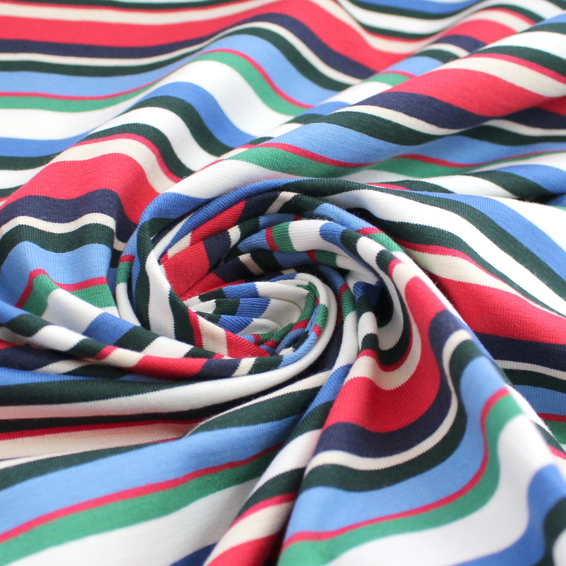 Italian 'Delia stripe' viscose knit - white