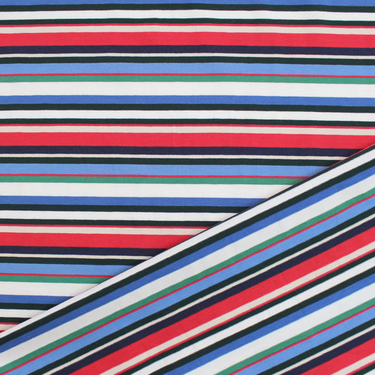 Italian 'Delia stripe' viscose knit - white