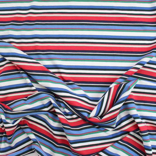 Italian 'Delia stripe' viscose knit - white