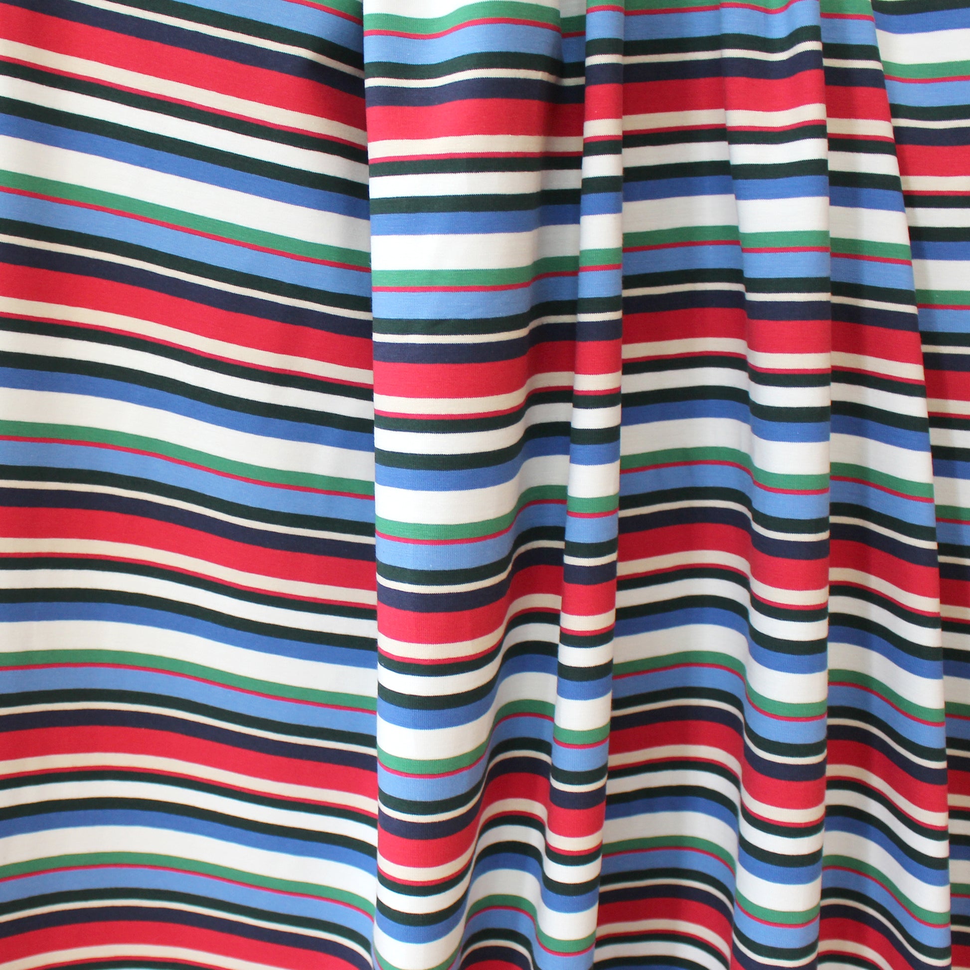 Italian 'Delia stripe' viscose knit - white