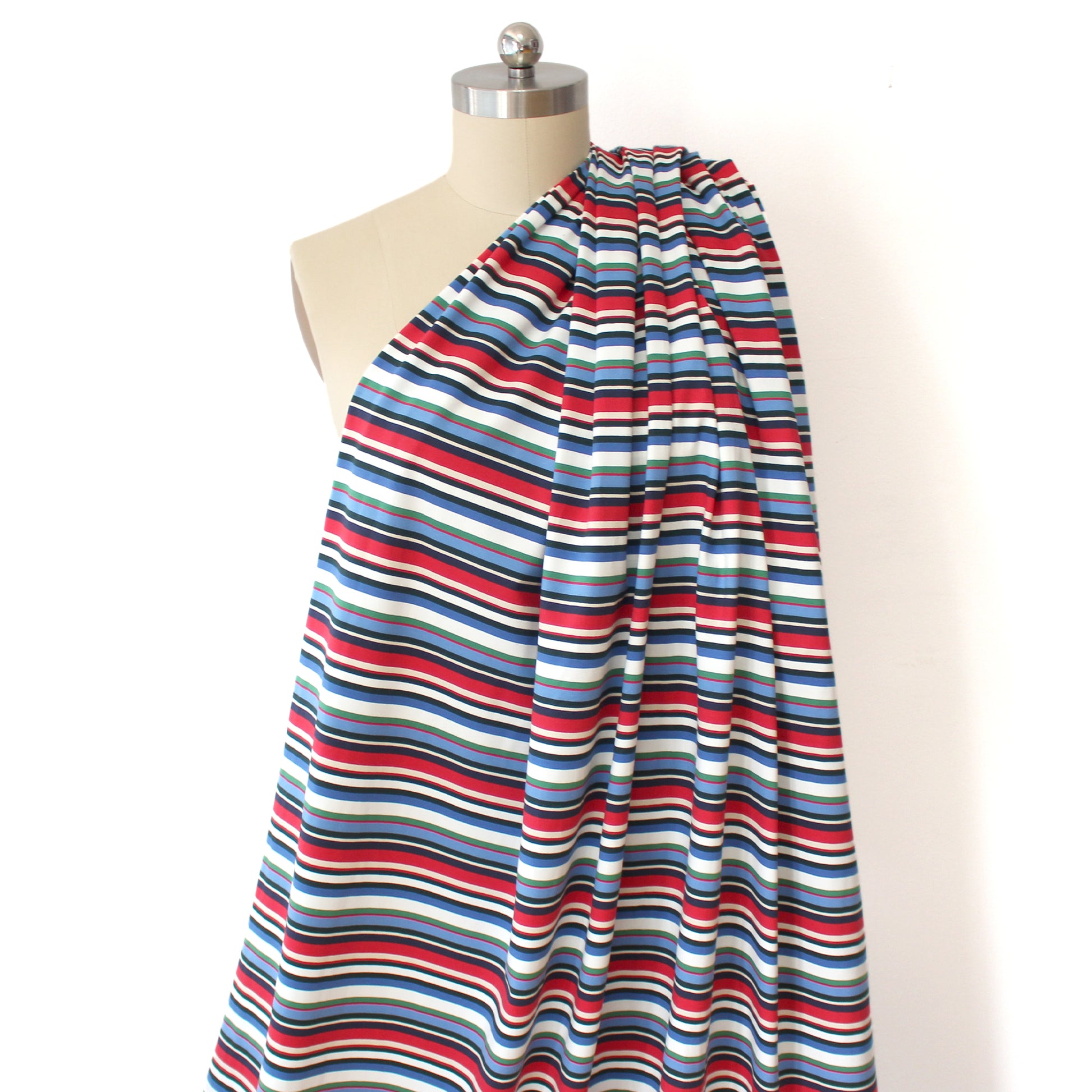 Italian 'Delia stripe' viscose knit - white