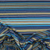Italian 'Riviera stripe' viscose blend challis - blue