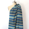 Italian 'Riviera stripe' viscose blend challis - blue