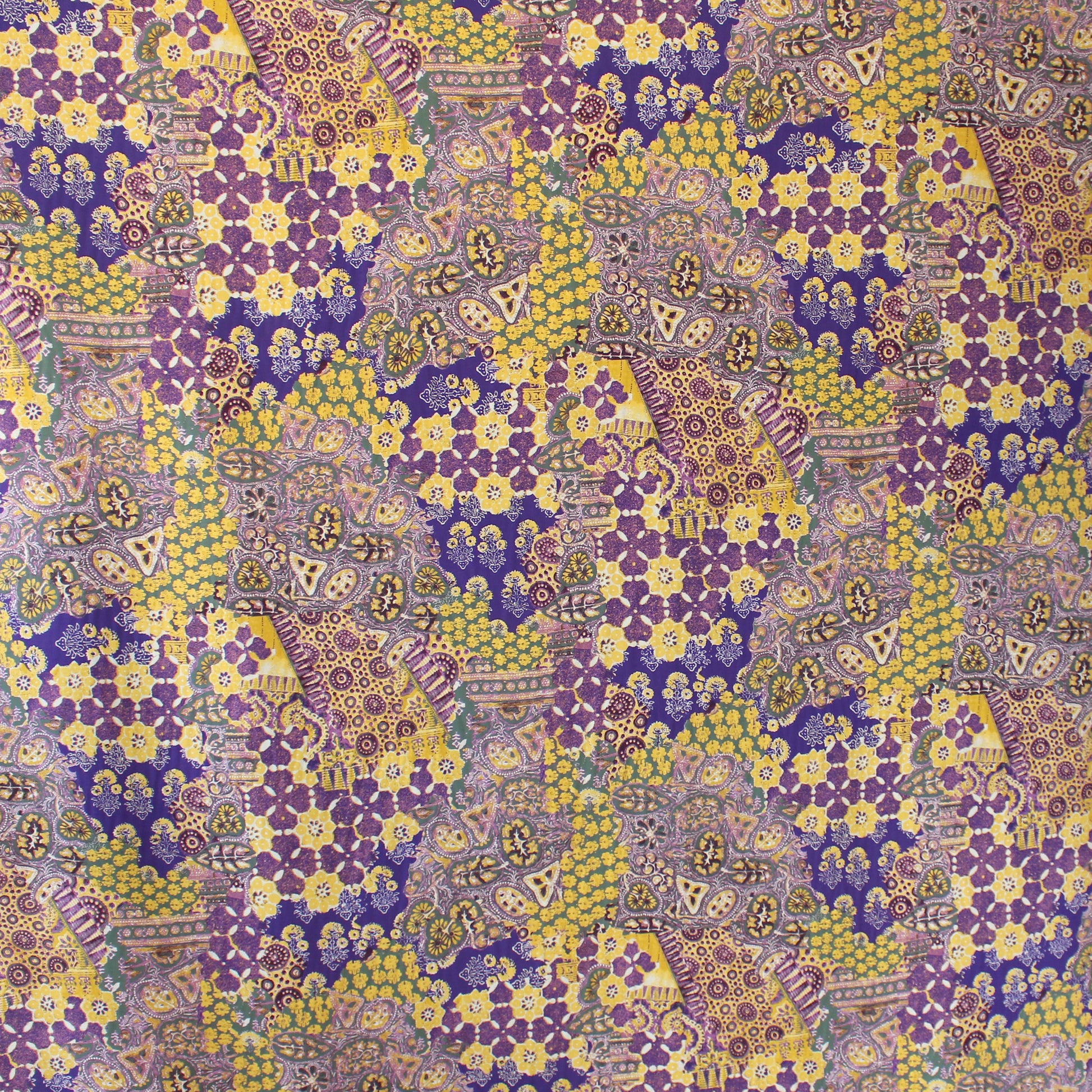 Italian 'violet tapestry' viscose challis