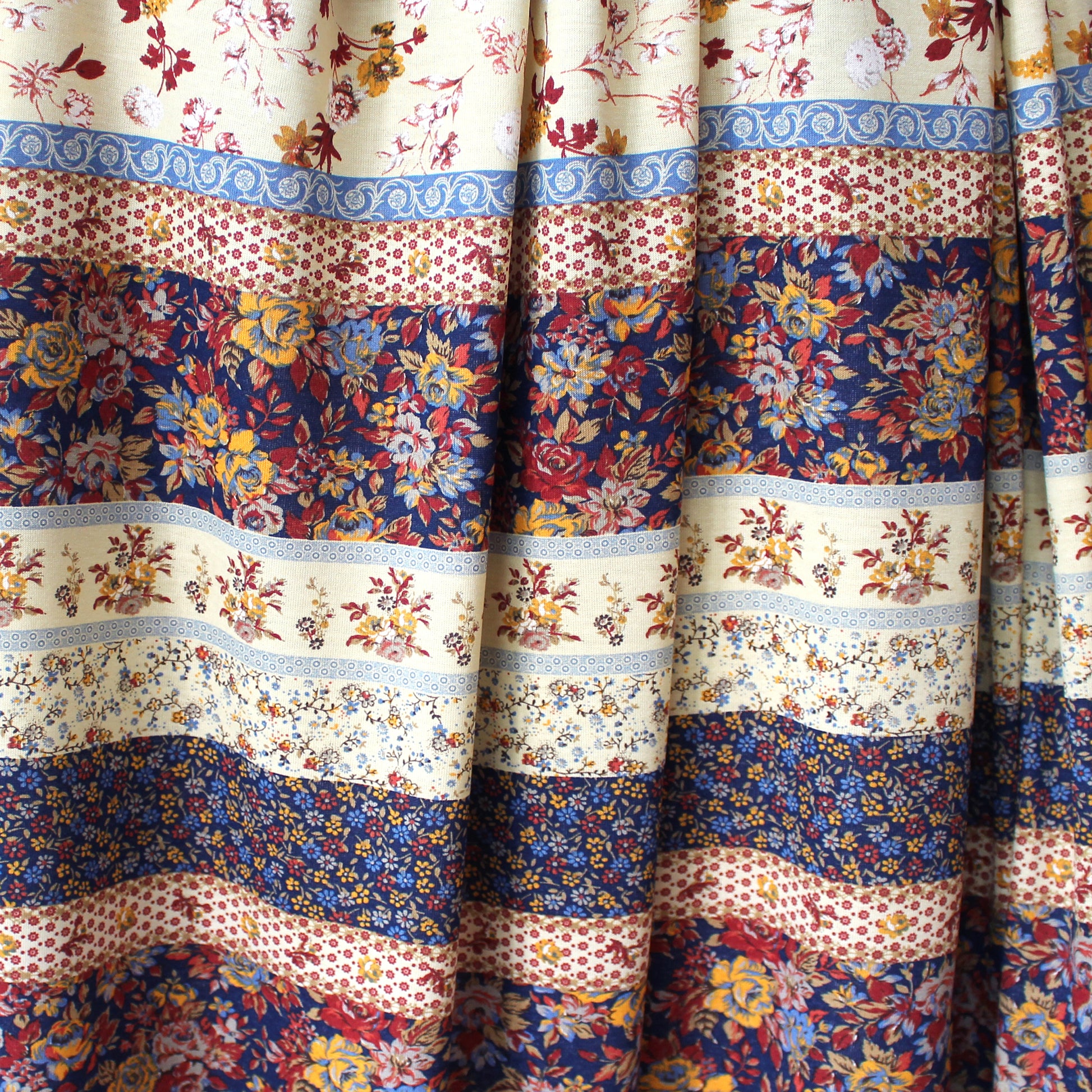 Italian 'cottage stripe' viscose knit