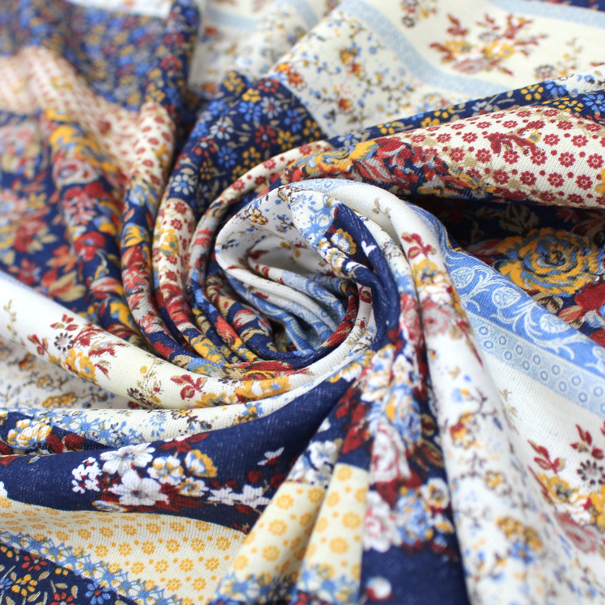 Italian 'cottage stripe' viscose knit