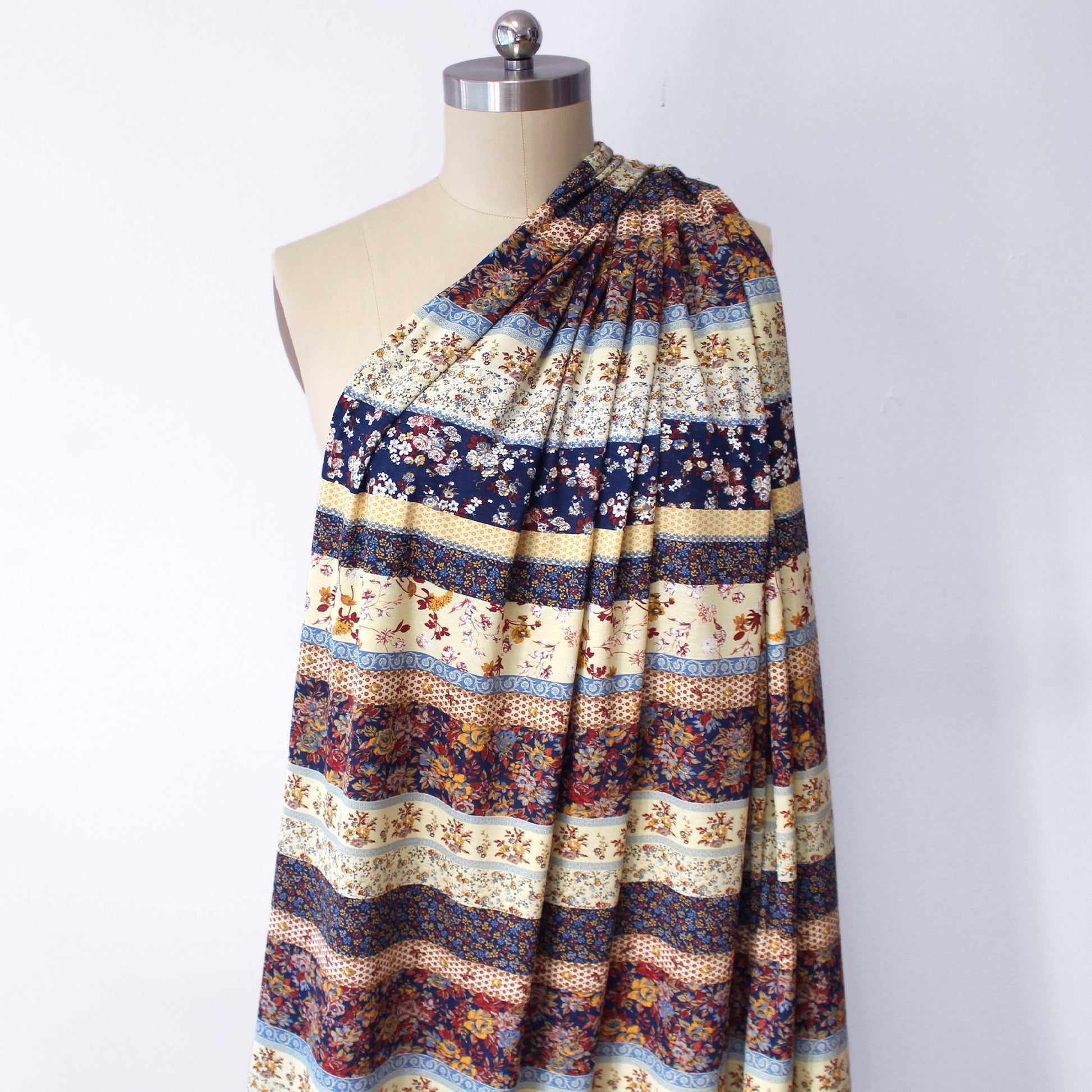 Italian 'cottage stripe' viscose knit
