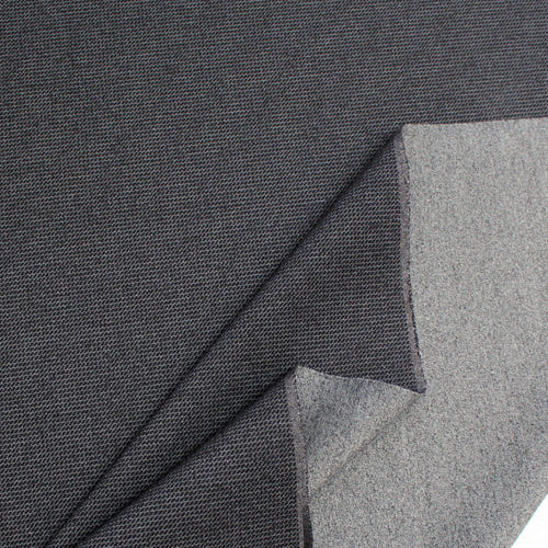 "Boss" reversible viscose ponte - charcoal/black