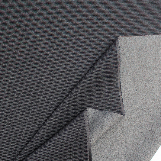 "Boss" reversible viscose ponte - charcoal/black