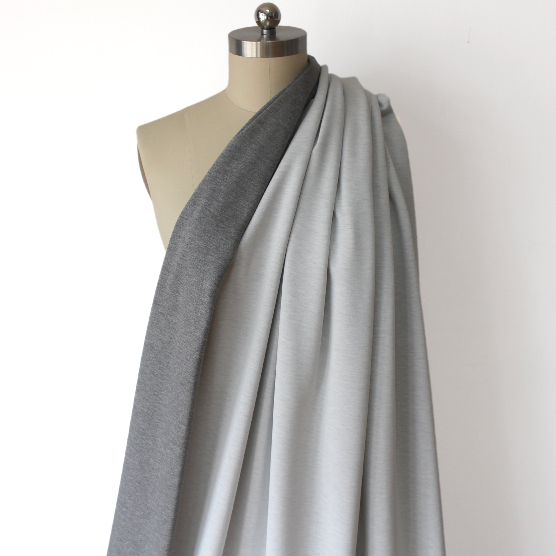 Italian doubleface viscose ponte - charcoal/ash