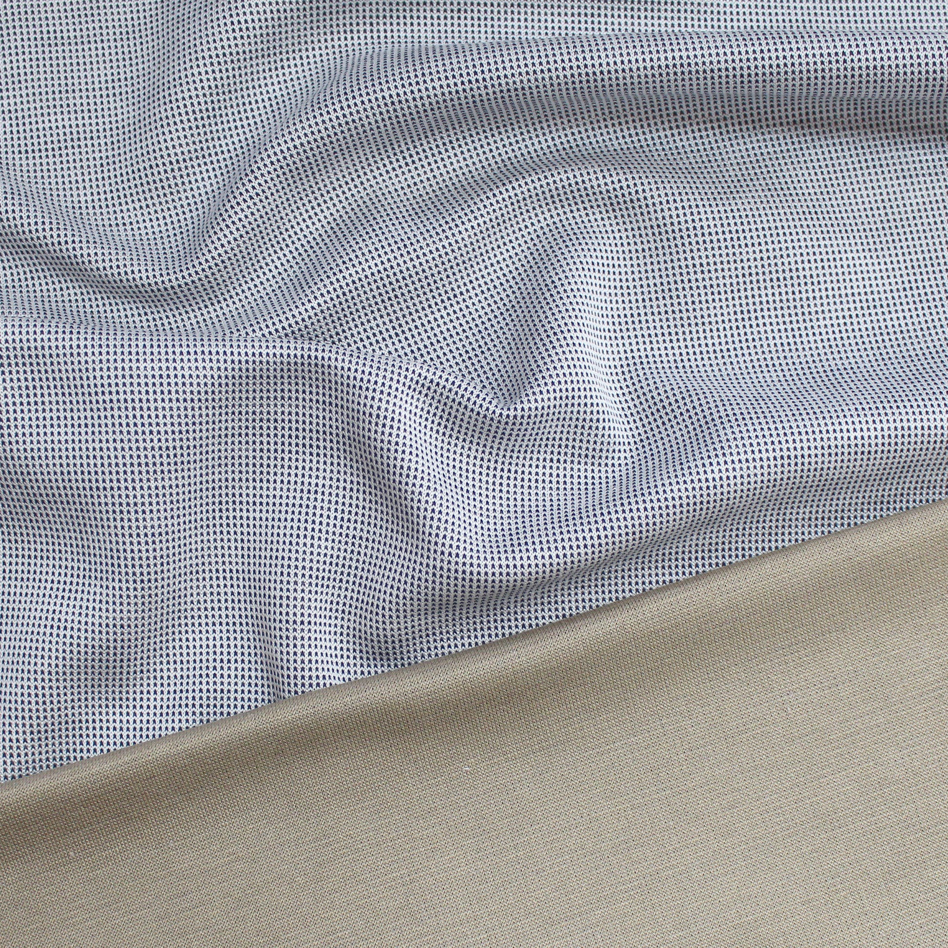 Famous Designer reversible cotton doubleknit - tan/black/cloud