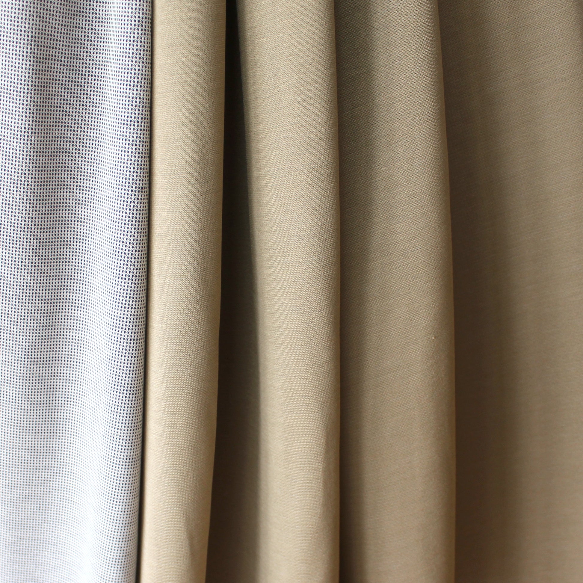 Famous Designer reversible cotton doubleknit - tan/black/cloud
