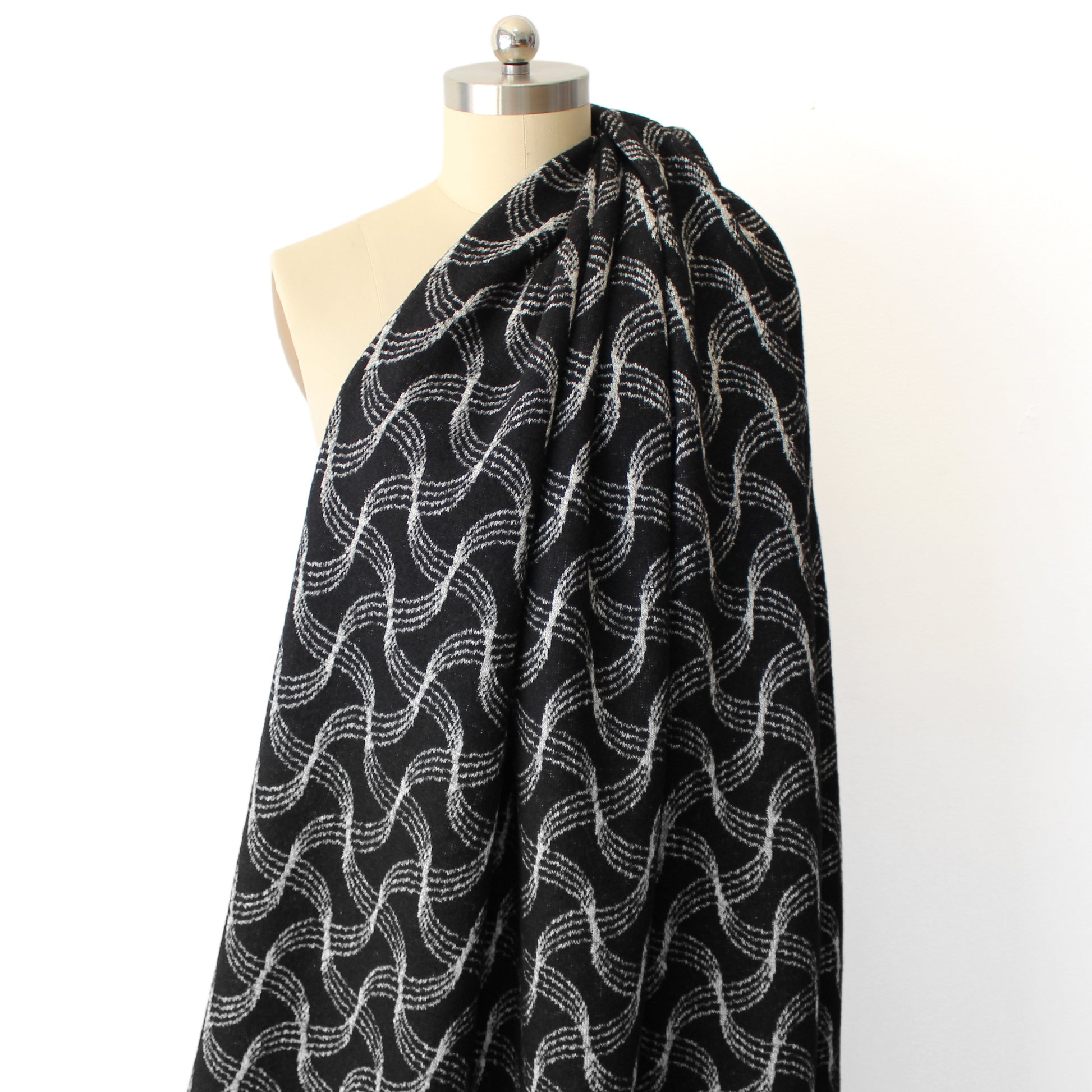 Italian 'DNA plaid' all-wool doubleface knit coating