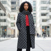 Italian 'DNA plaid' all-wool doubleface knit coating