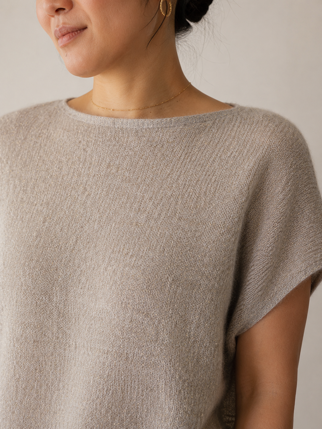 Italian virgin wool 'shimmer melange' sweater knit