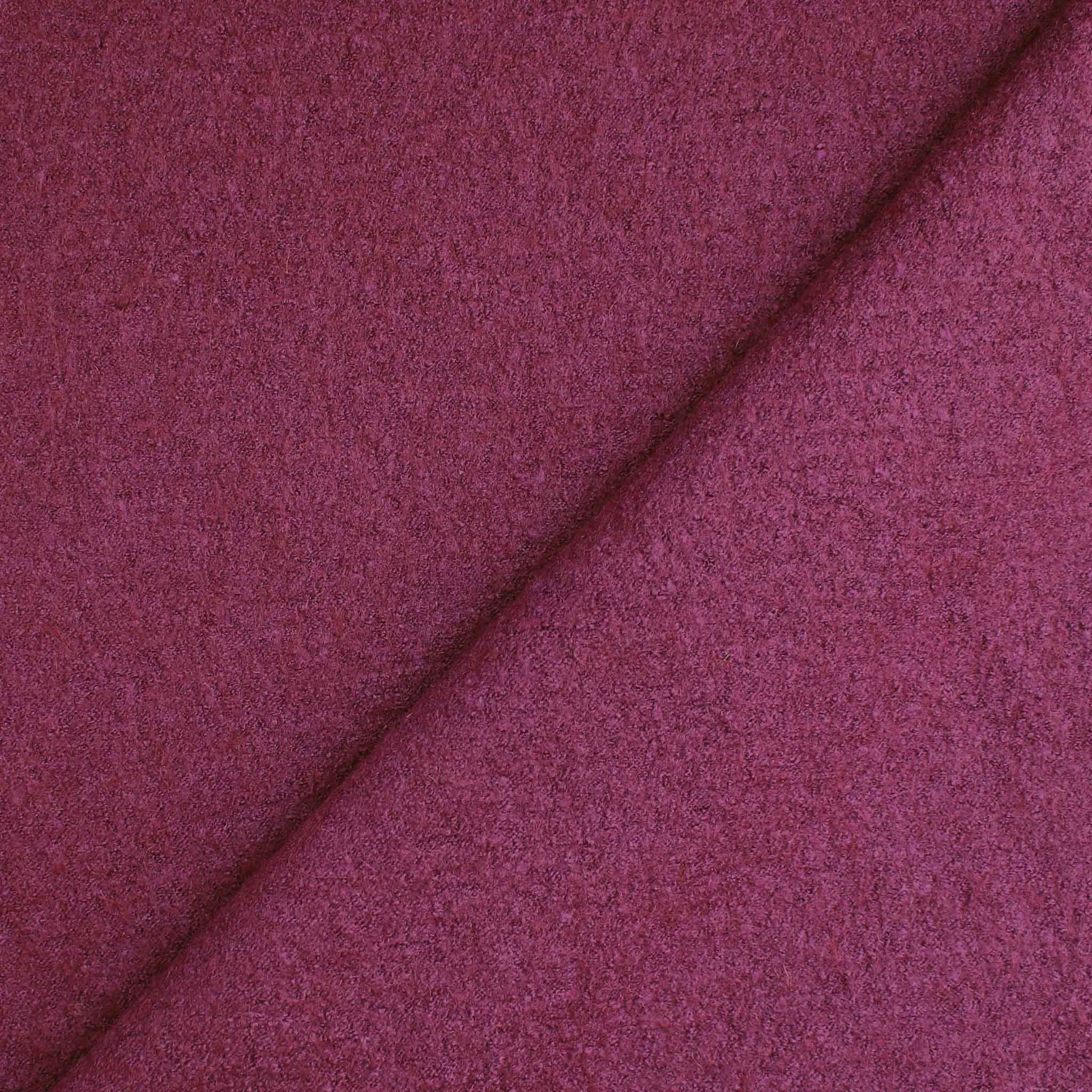 Italian virgin wool boucle' knit suiting - plum flower
