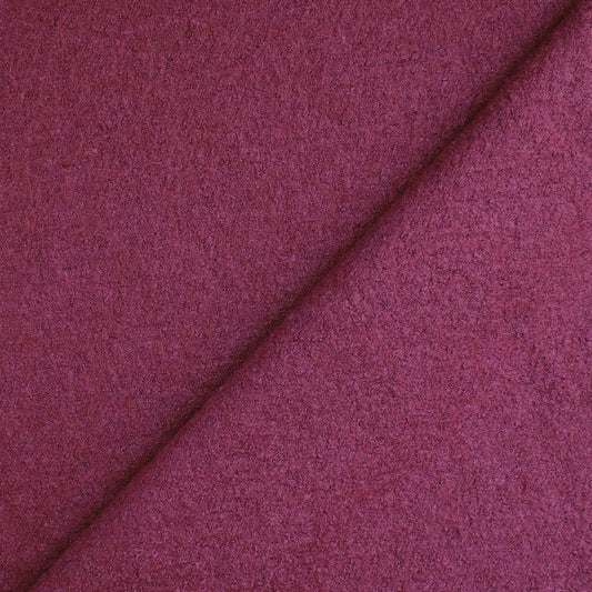 Italian virgin wool boucle' knit suiting - plum flower