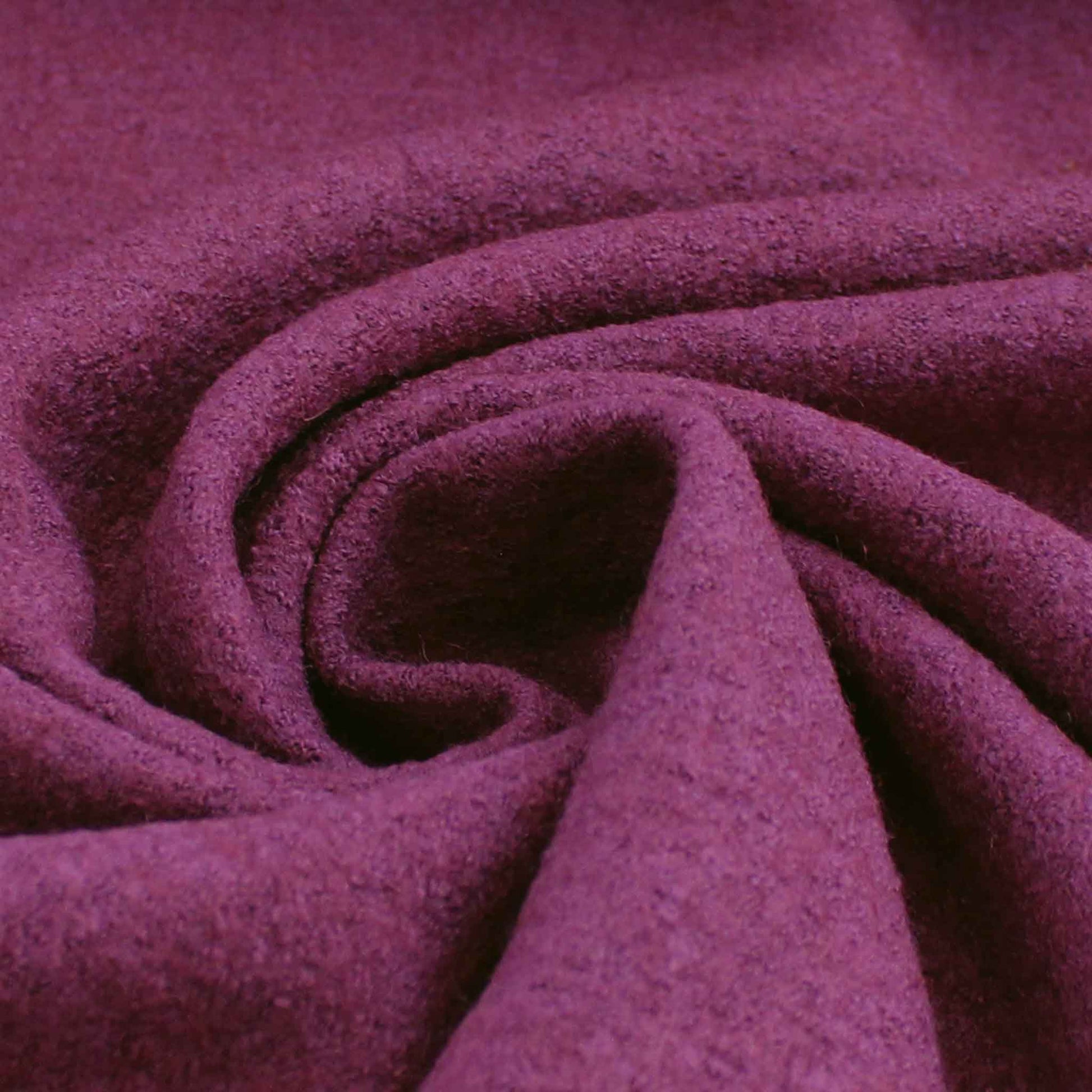 Italian virgin wool boucle' knit suiting - plum flower