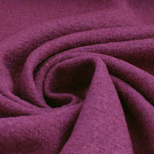 Italian virgin wool boucle' knit suiting - plum flower