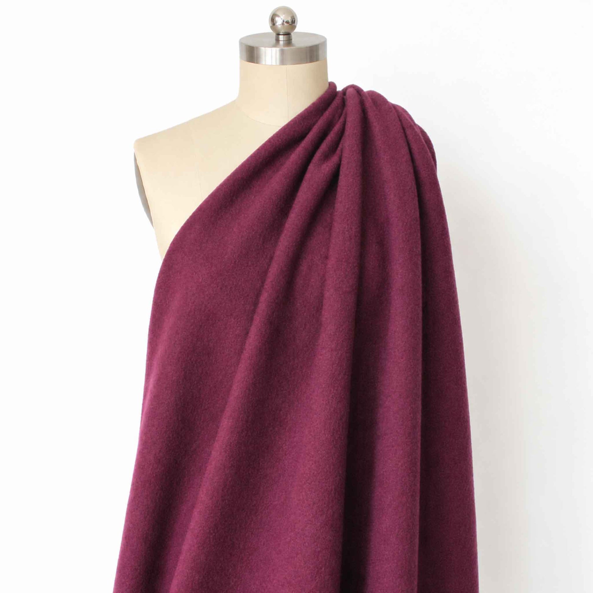 Italian virgin wool boucle' knit suiting - plum flower