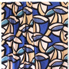 'abstract leaves' stretch viscose poplin - blue