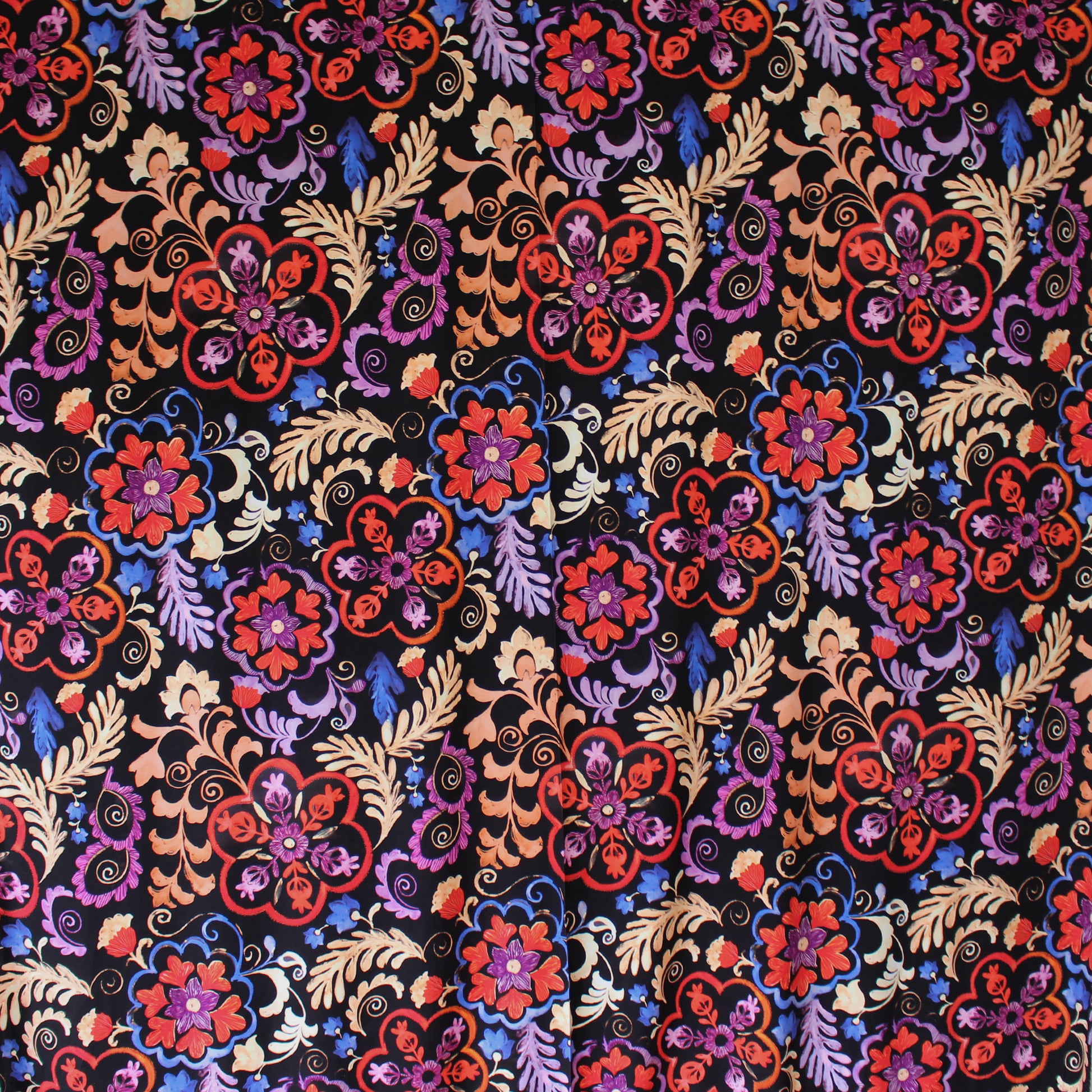 'ornamental' stretch viscose woven - red