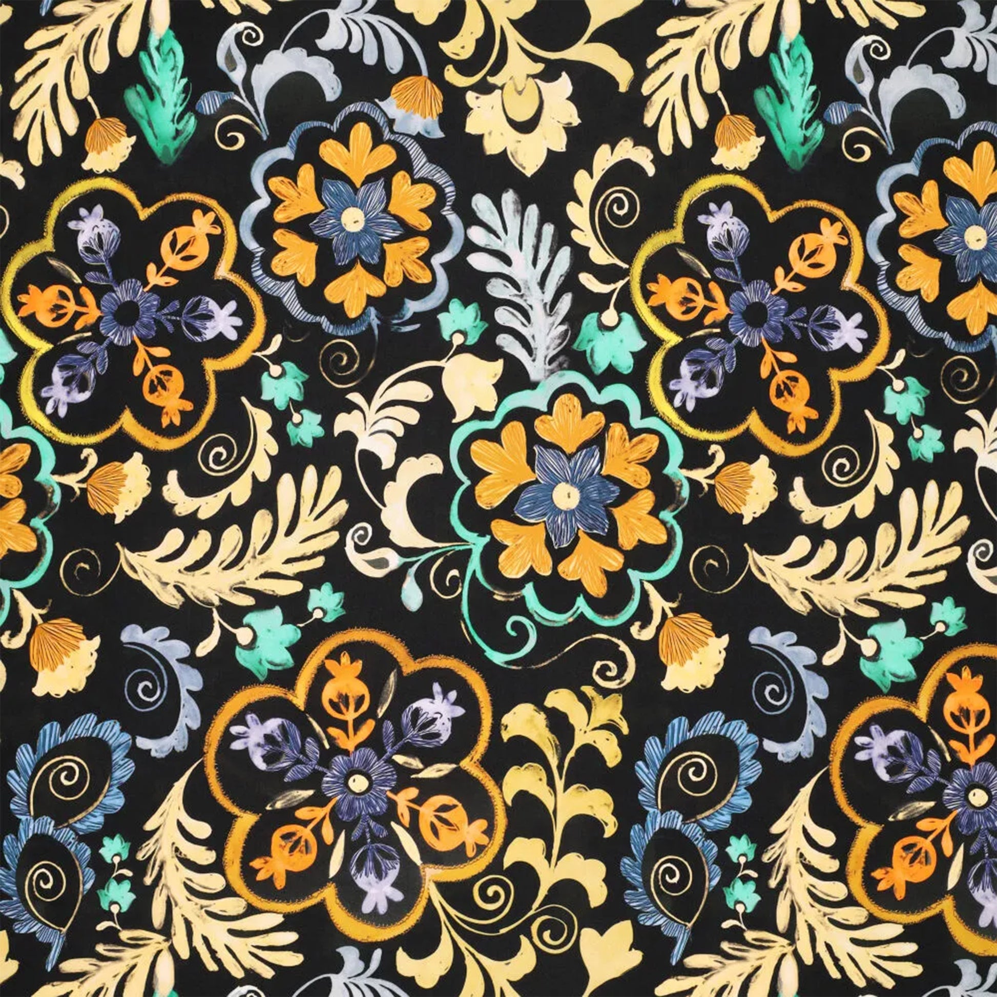 'ornamental' stretch viscose woven - yellow