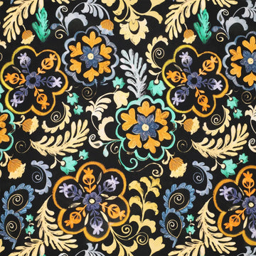 'ornamental' stretch viscose woven - yellow