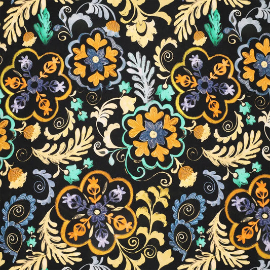 'ornamental' stretch viscose woven - yellow