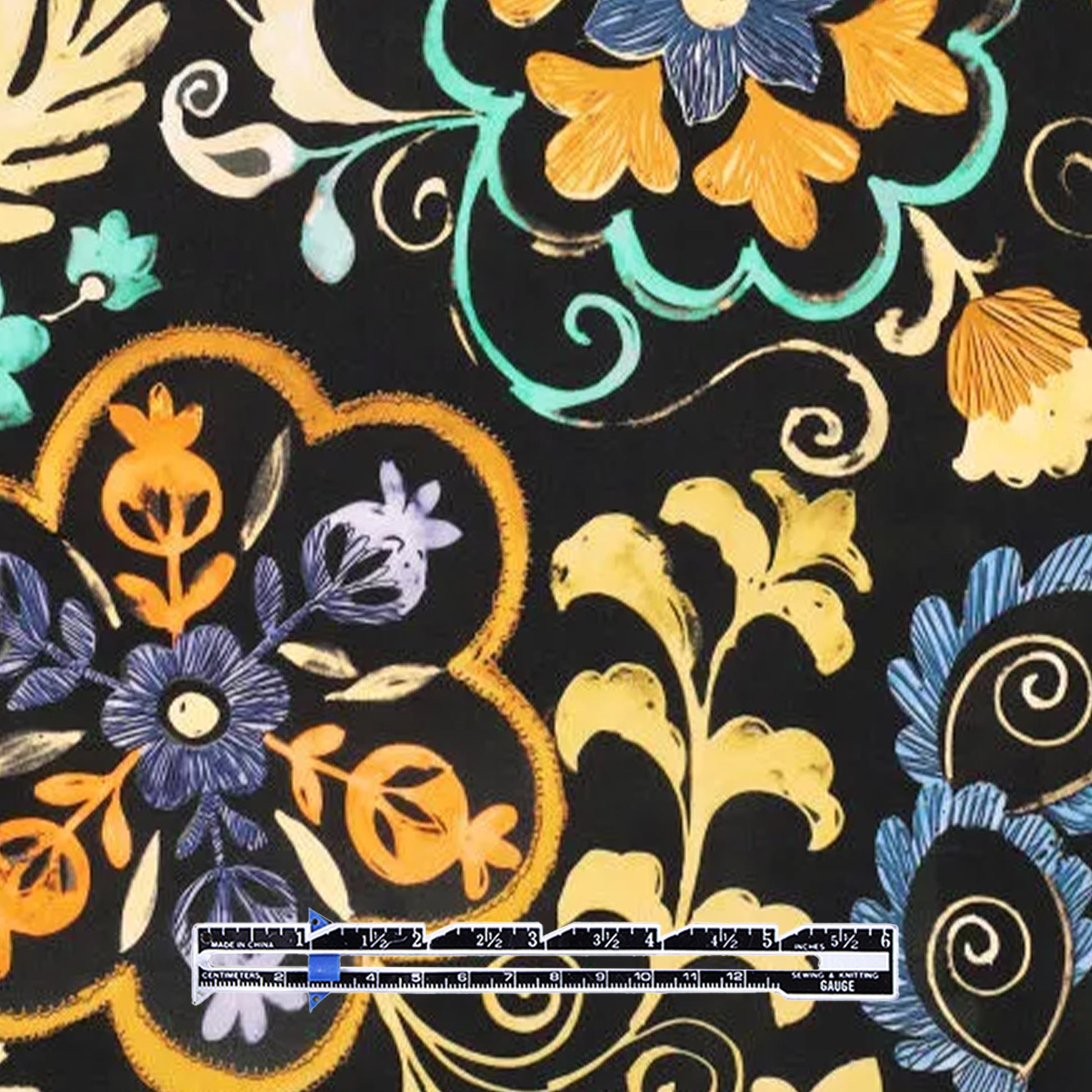 'ornamental' stretch viscose woven - yellow