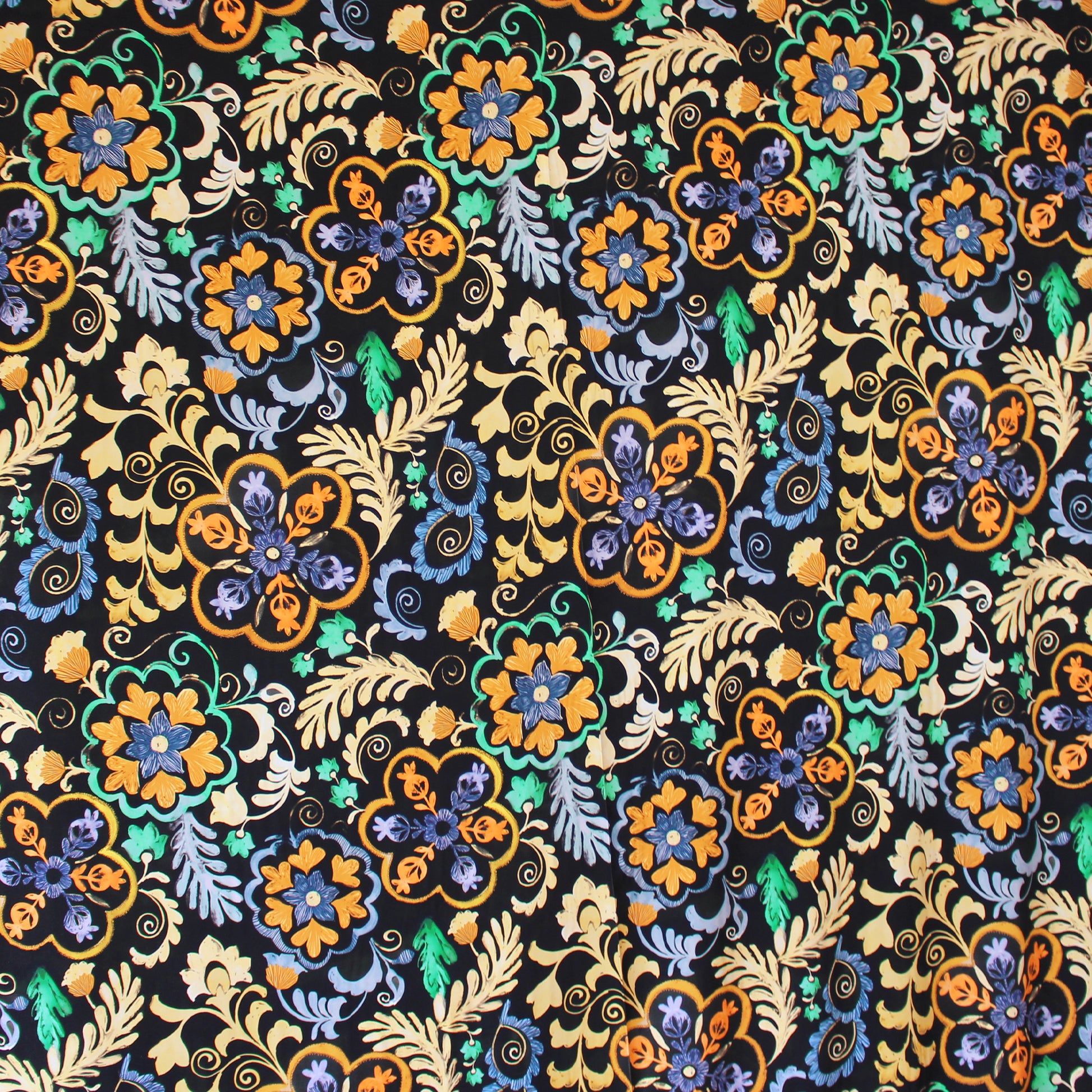 'ornamental' stretch viscose woven - yellow