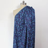 'block print floral' drapey viscose blend doubleknit, Oeko-Tex cert. - blue