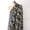 'Stevie' embroidered faux leather - black/natural