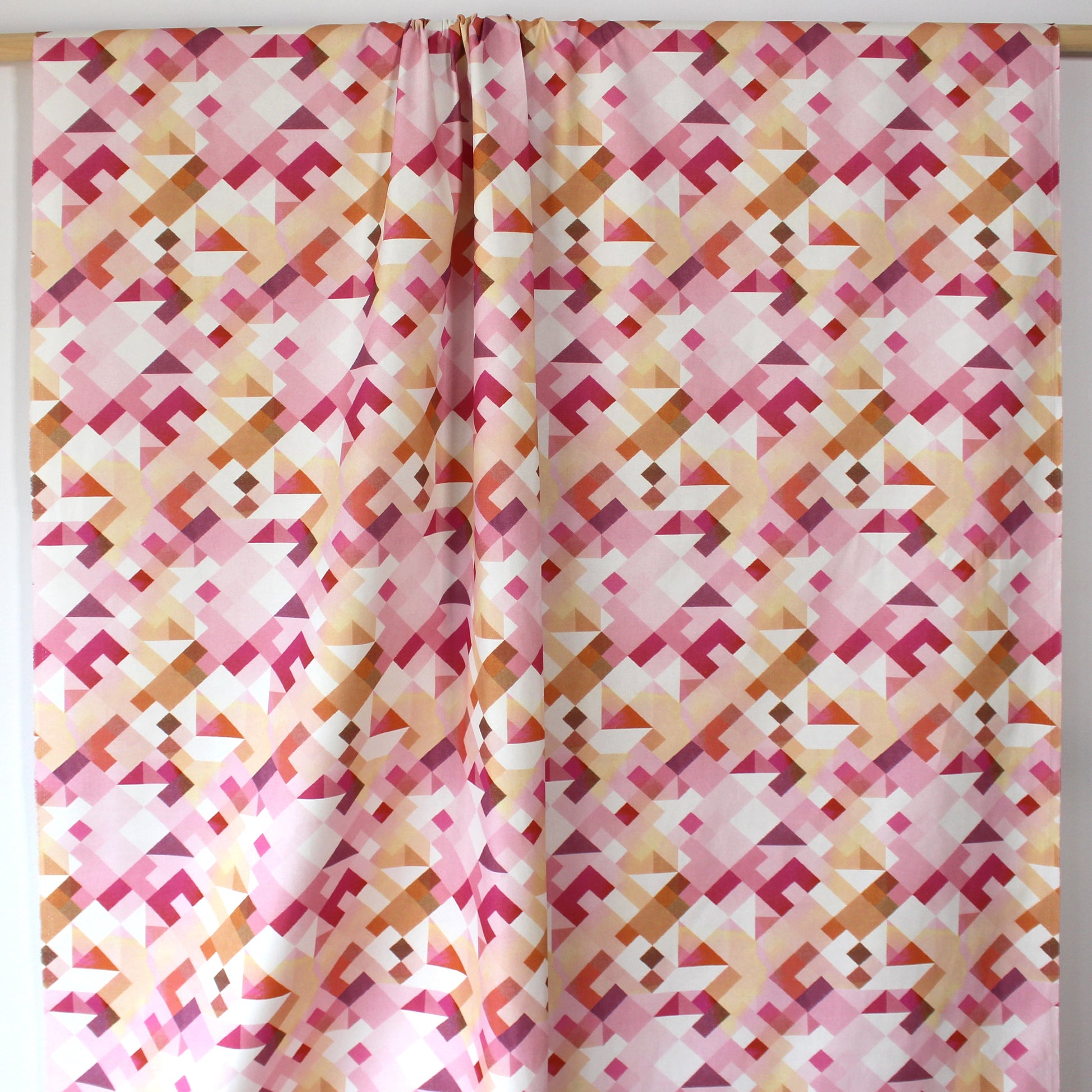 digital 'geo shortcake' cotton canvas, Oeko-Tex cert.