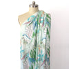 'aura' overprinted jacquard viscose woven - green