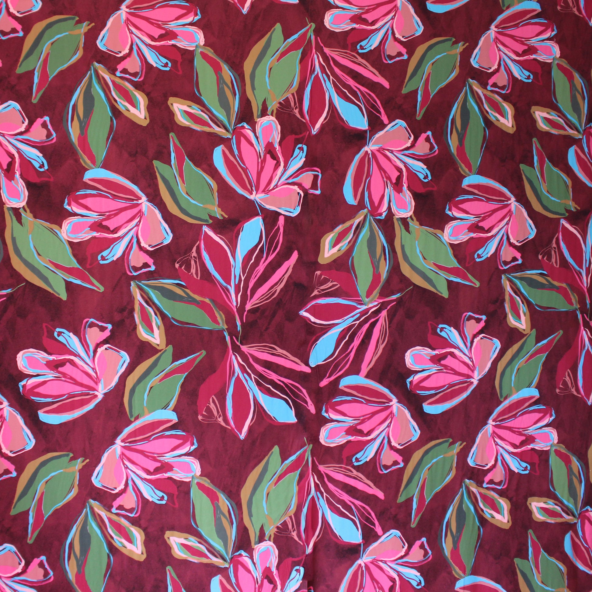 'vineyard blooms' viscose stretch twill, Oeko-Tex cert.