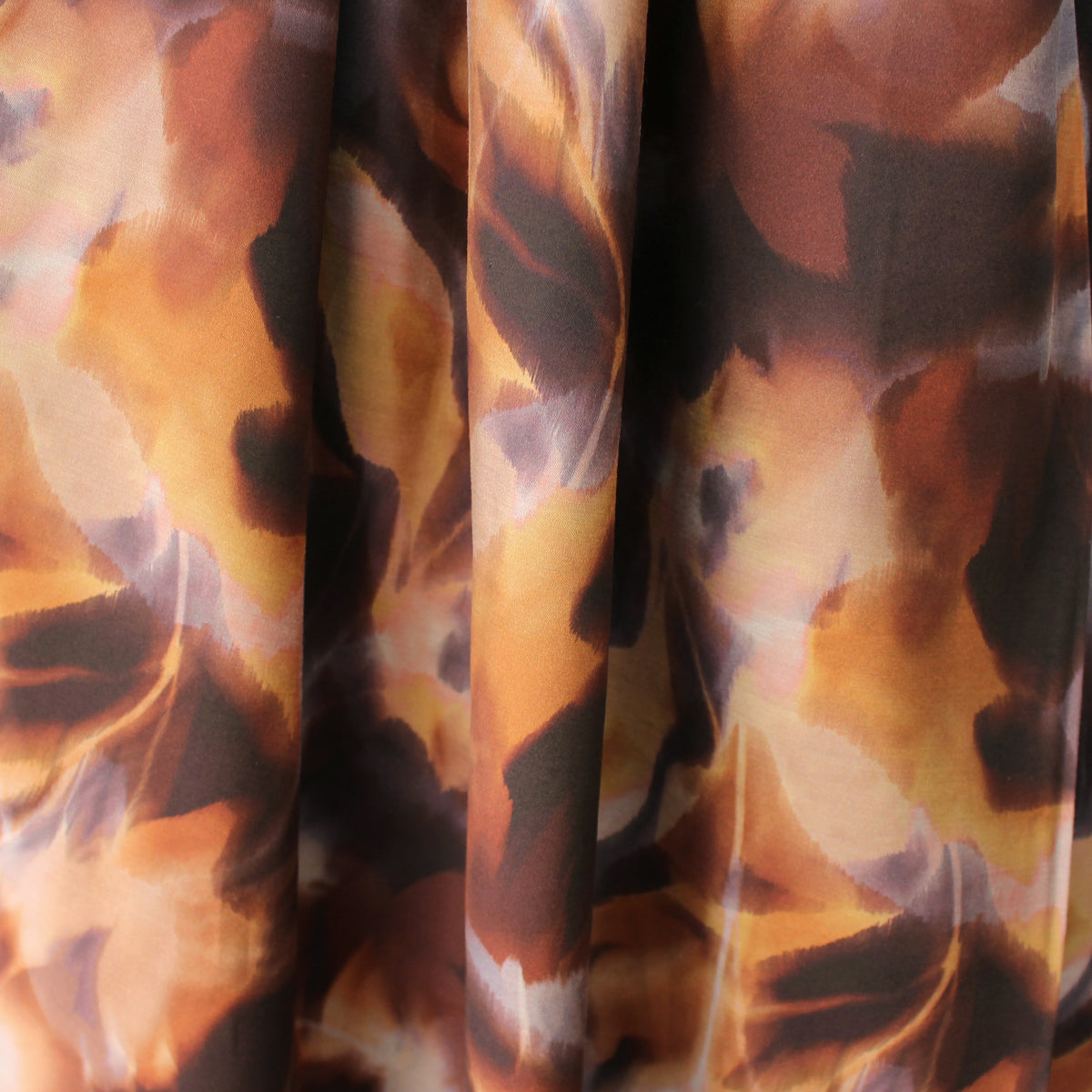 viscose woven, printed 'reflection of leaves' - spice